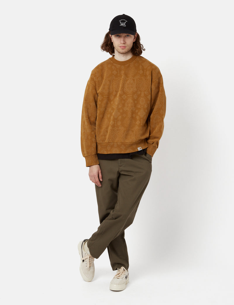 Carhartt-WIPバースプリントスウェットシャツ-ハミルトンブラウン