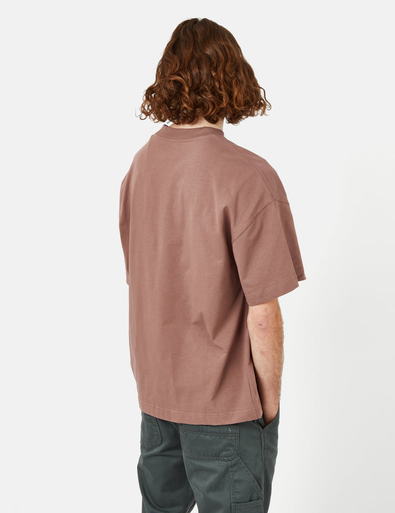 Carhartt-WIP Link Script T-Shirt (Organic) - Lupinus Red/Black