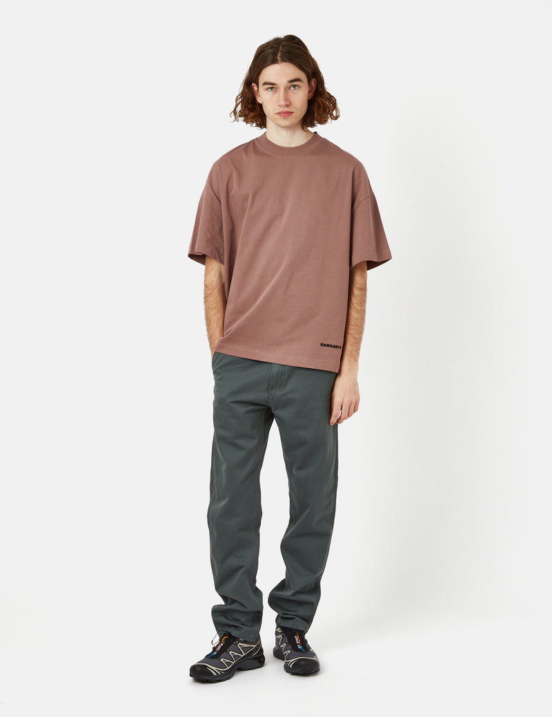 Carhartt-WIP Link Script T-Shirt (Organic) - Lupinus Red/Black