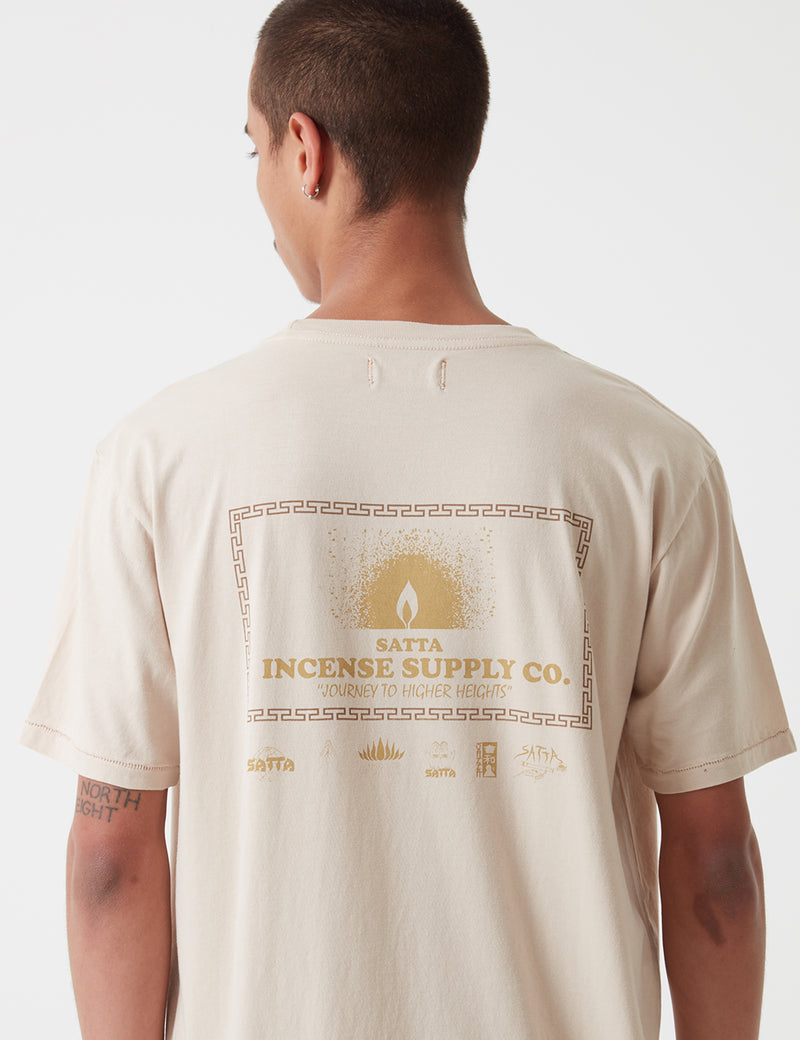 Satta Incense Supply T-Shirt - Calico Ecru