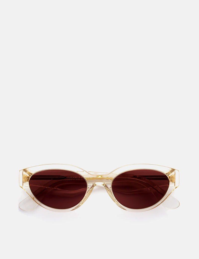 Super Drew Sunglasses - Crystal Clear/Burgundy