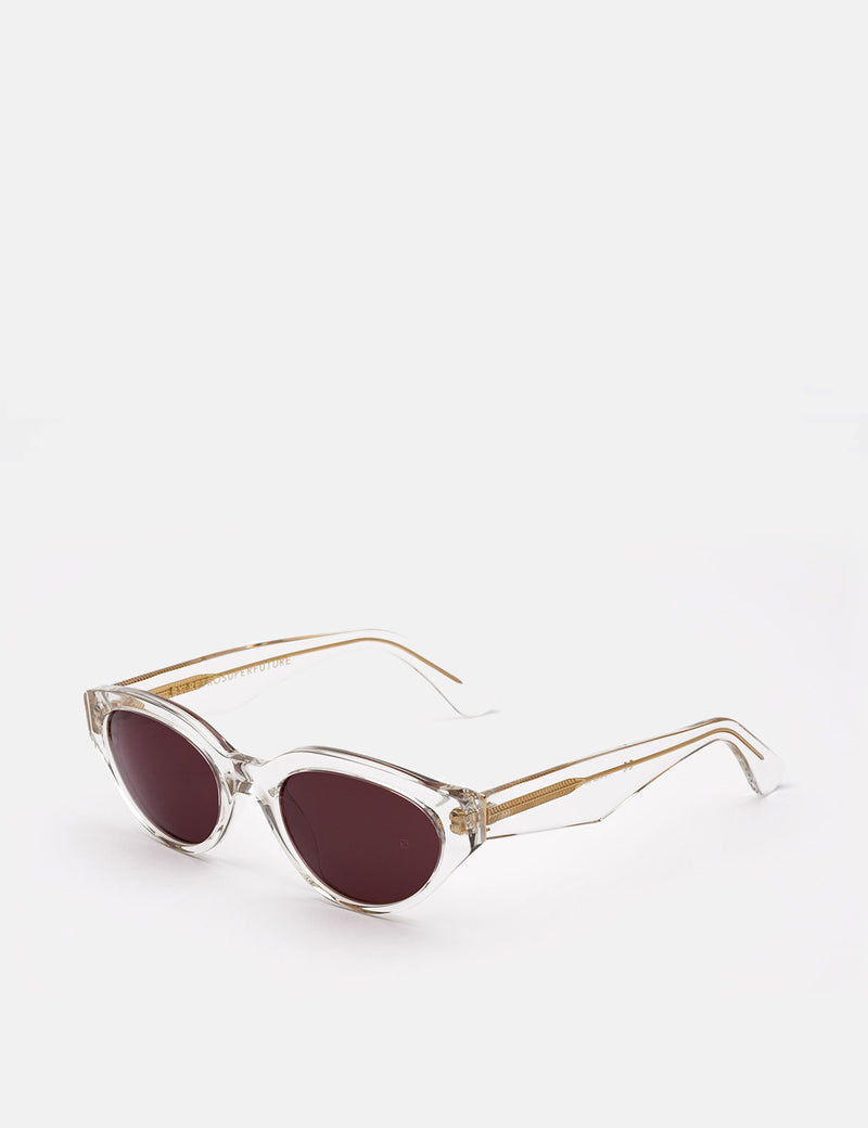 Super Drew Sunglasses - Crystal Clear/Burgundy