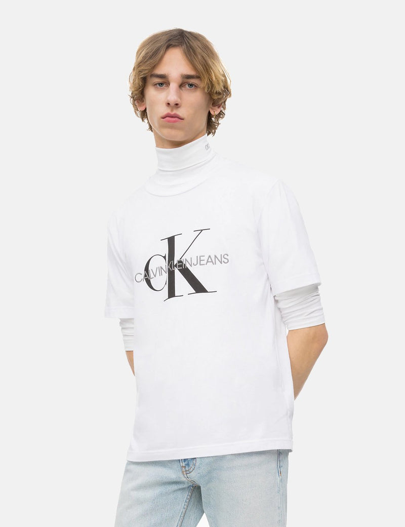 Calvin Klein 로고 티셔츠-브라이트 화이트