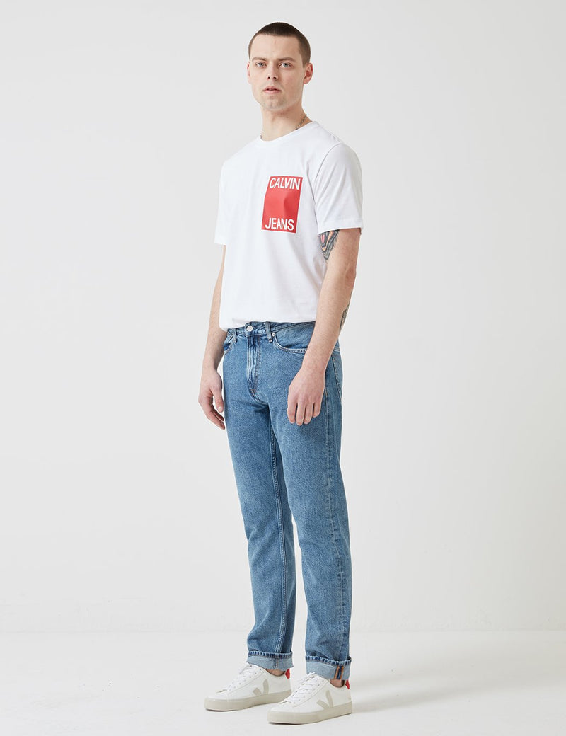 Calvin Klein Box Chest Logo T-Shirt - White