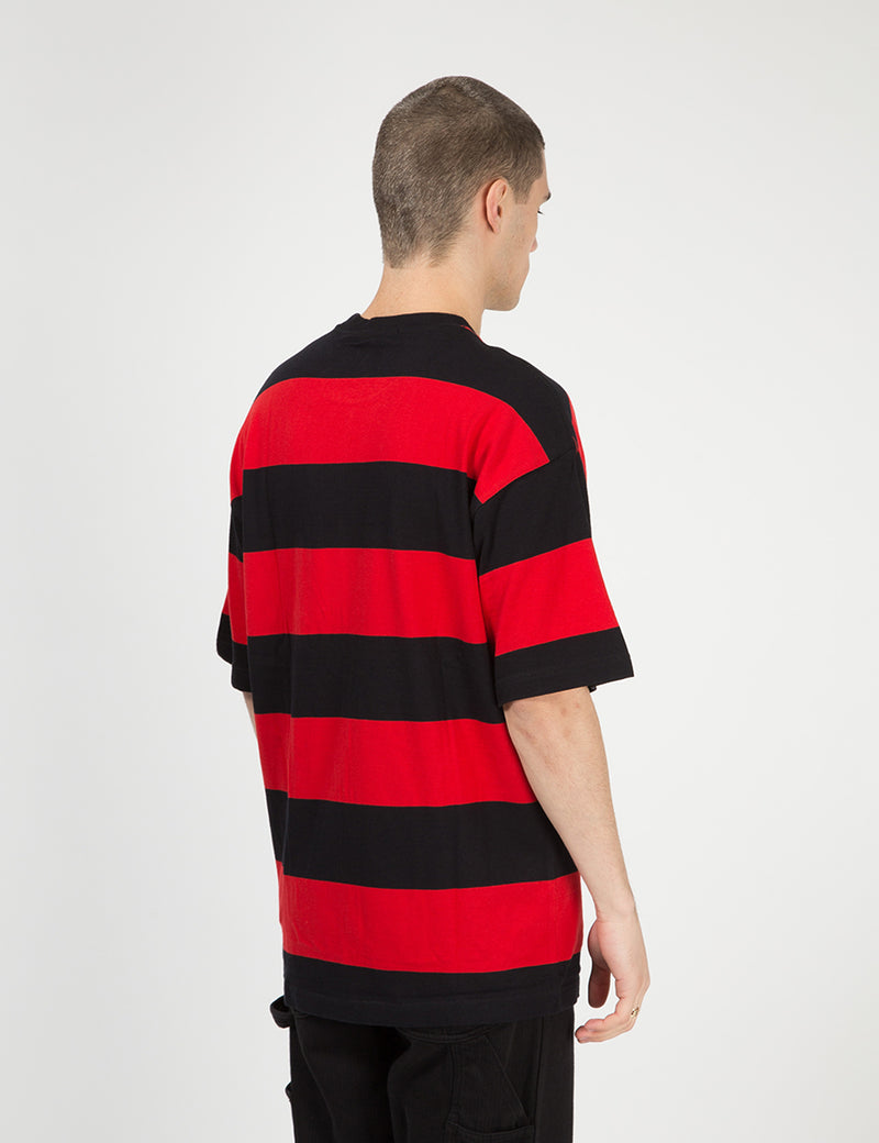 T-Shirt Calvin Klein Relaxed Block Stripe - Noir/Rouge Racing