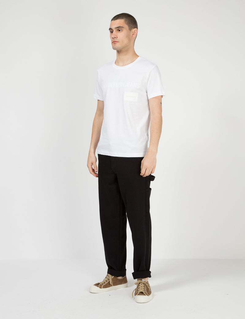 T-Shirt Calvin Klein Multi Institutional Box - Blanc