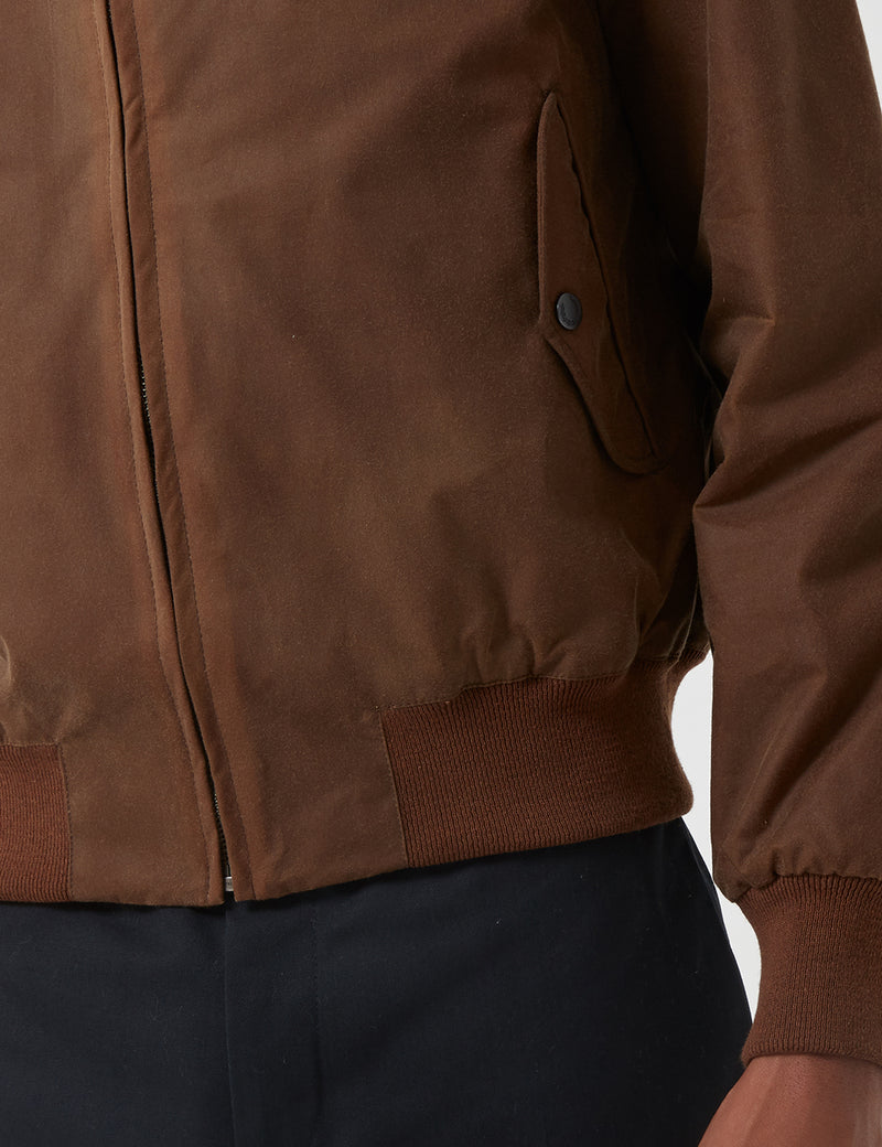Fred Perry Re-issues Waxed Harrington Jacket - Tobacco Brown
