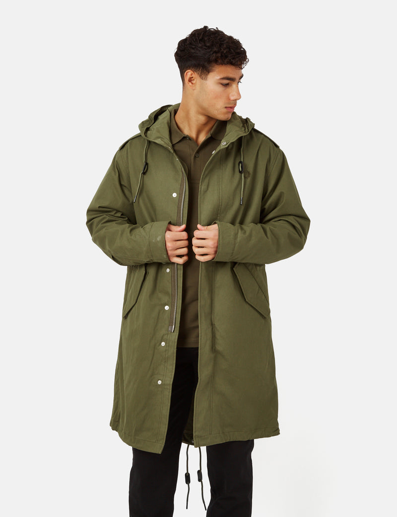 Fred Perry Detachable Liner Parka Jacket - Parka Green