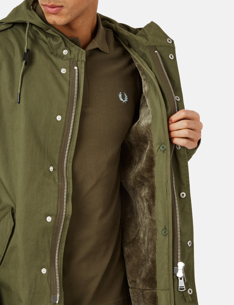 Fred Perry Detachable Liner Parka Jacket - Parka Green