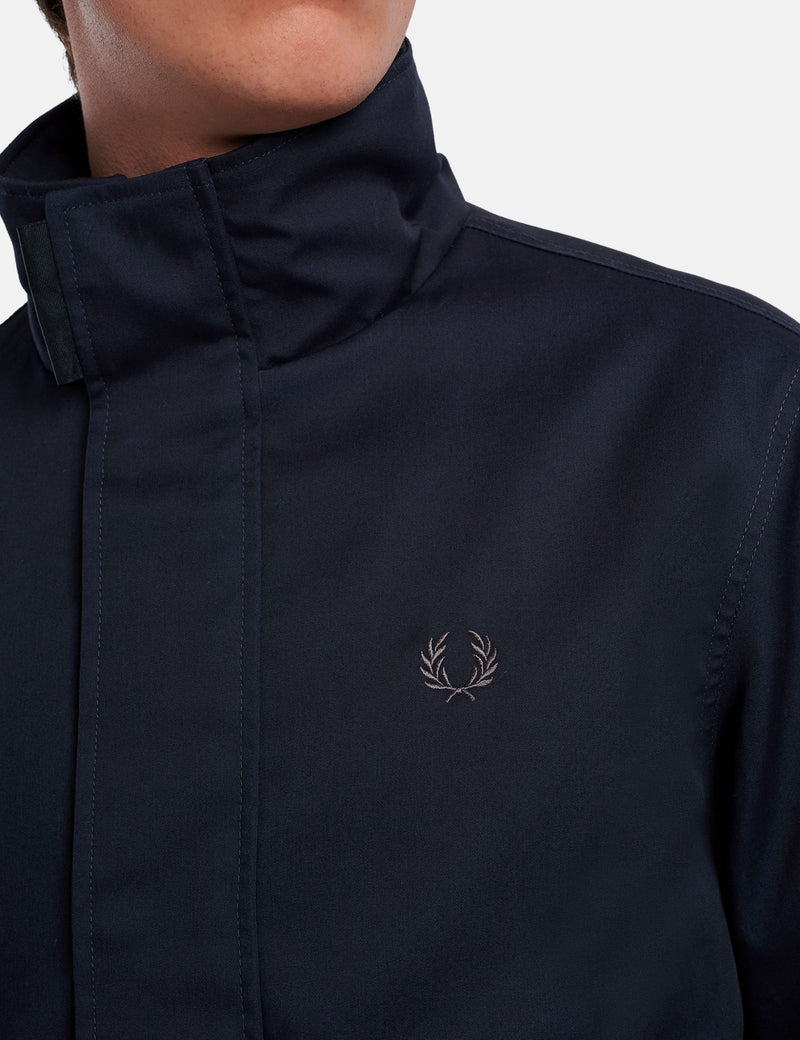 Fred Perry Funnel Neck Parka - Navy Blue