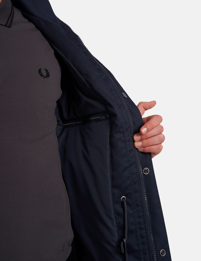 Fred Perry Funnel Neck Parka - Navy Blue