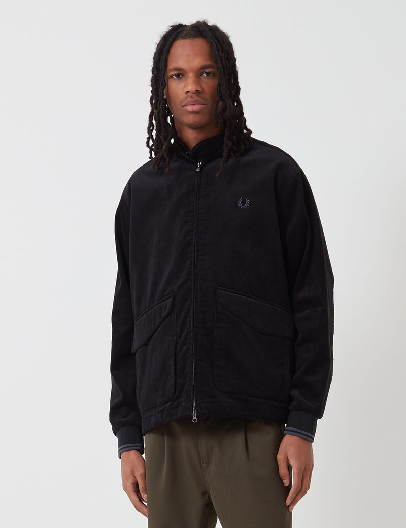 Fred Perry Cord Harrington Jacket - Black