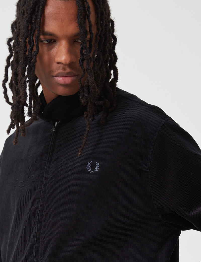 Fred Perry Cord Harrington Jacket - Black