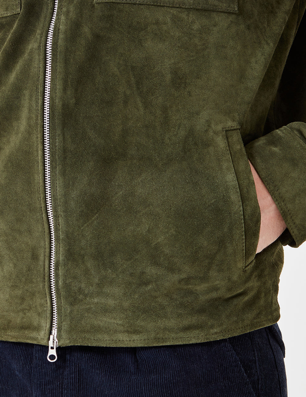 Human Scales Rick Jacket Suede Moss Green URBAN EXCESS