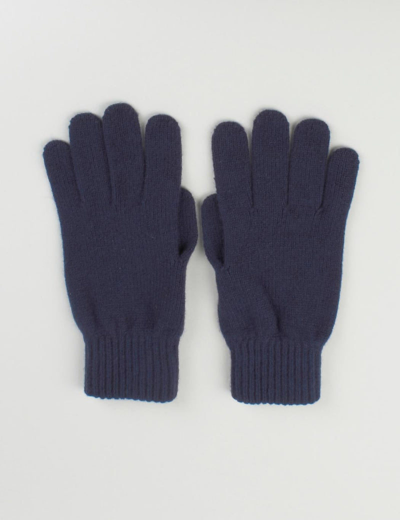 Johnstons of Elgin Cashmere Gloves (Unisex) - Navy Blue
