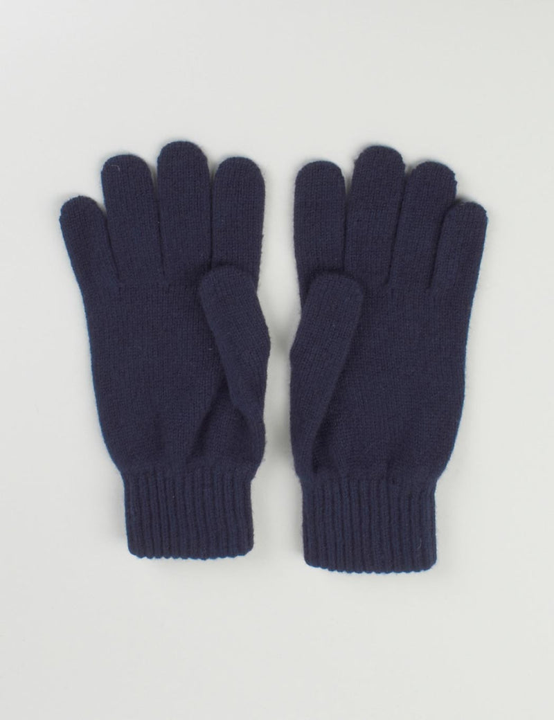 Johnstons of Elgin Cashmere Gloves (Unisex) - Navy Blue
