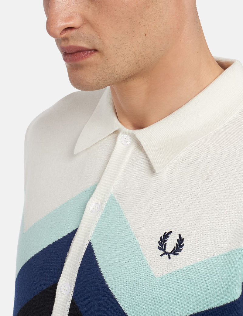 Cardigan à Rayures Flèches Fred Perry - Blanche Neige