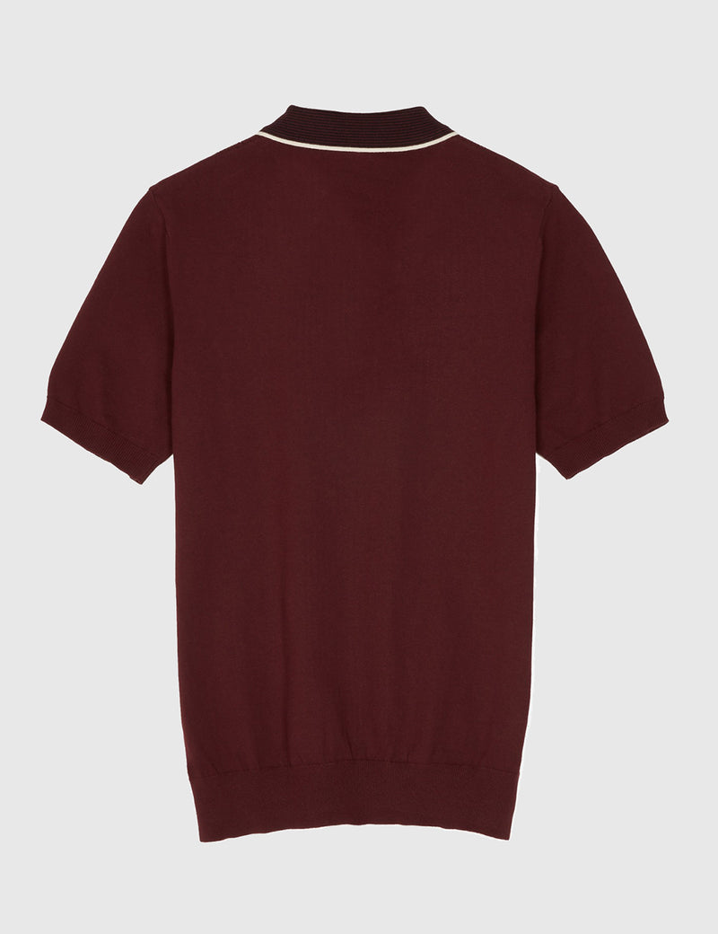 Fred Perry Pointelle Knit Shirt - Aubergine
