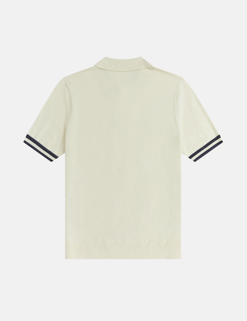 Fred Perry Chemise En Tricot Tipping Texture - Écru