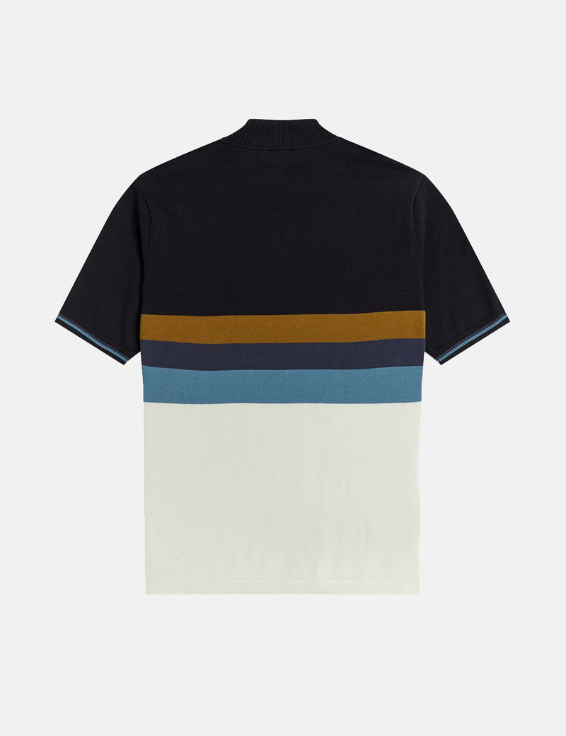 Fred Perry Funnel Neck Knitted Shirt - Ecru
