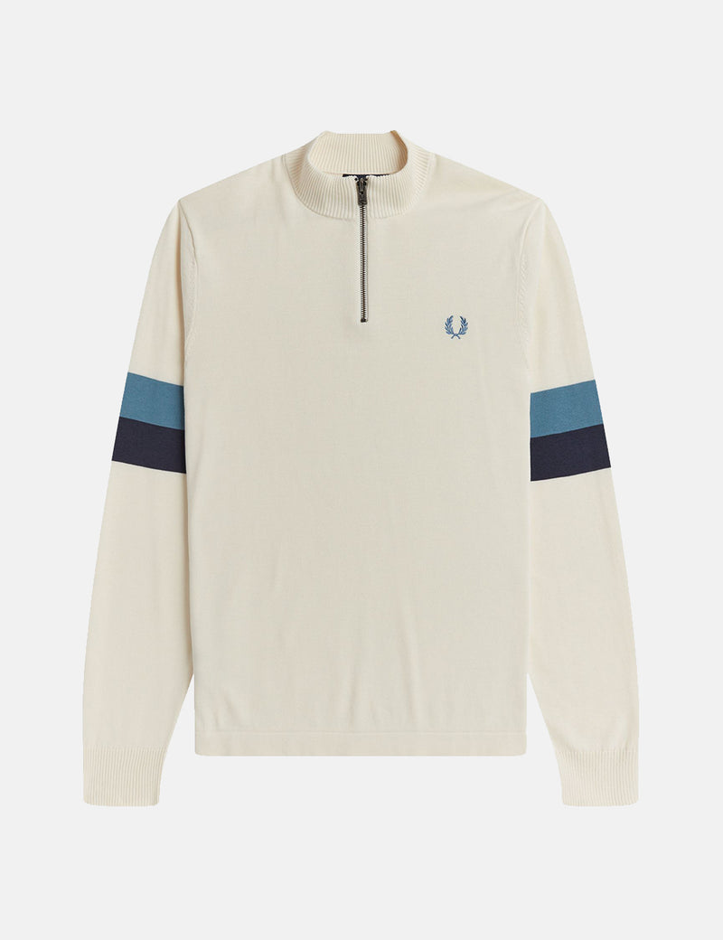 Fred Perry Pull En Tricot Col Cheminée - Ecru