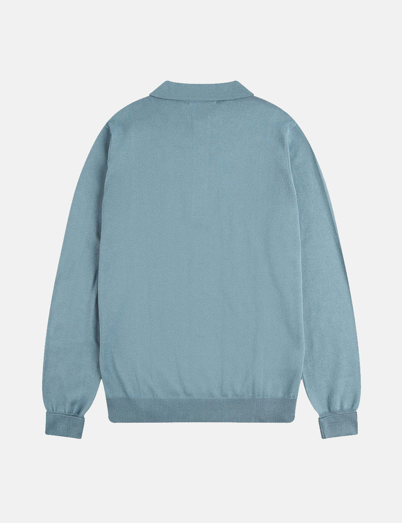 Fred Perry Re-issues Cable Knit Panel Shirt - Ash Blue