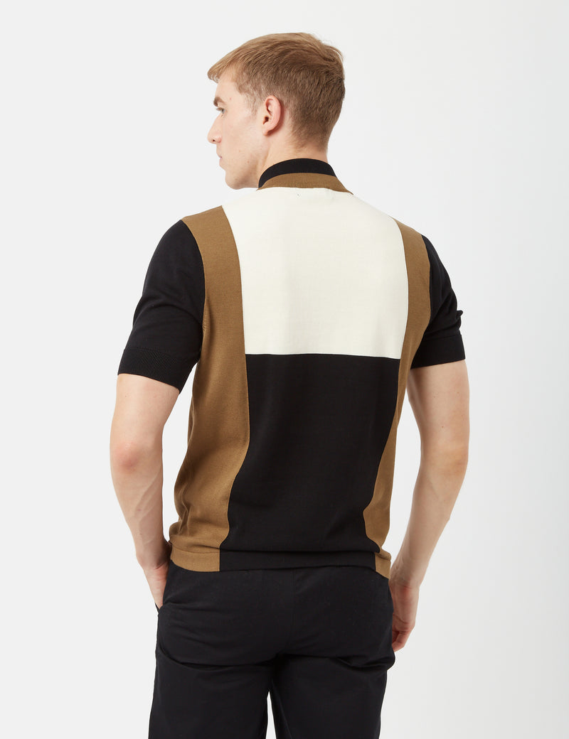Fred Perry Knitted Cycling Top - Noir/Shaded Stone