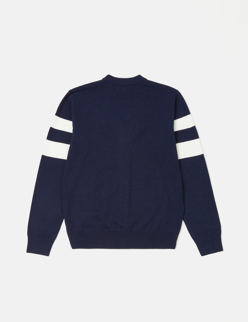 Fred Perry Cardigan à manches à liseré - Bleu marine français