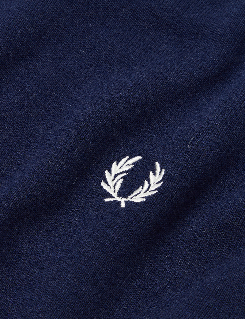Fred Perry Tipped Sleeve Rundhalsausschnitt - Französisches Marineblau