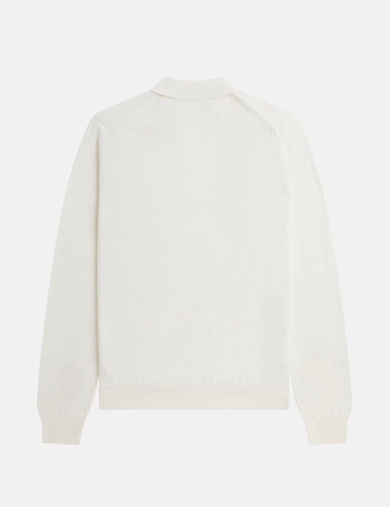 Fred Perry Knitted Long Sleeve Shirt - Snow White