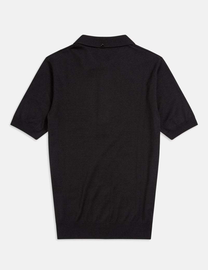 Fred Perry Re-issues S/S Cable Knitted Shirt - Black