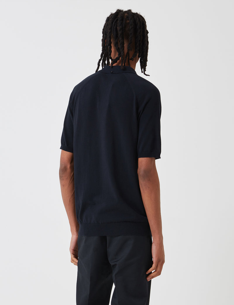 Fred Perry Raglan Sleeve Knit Shirt - Navy