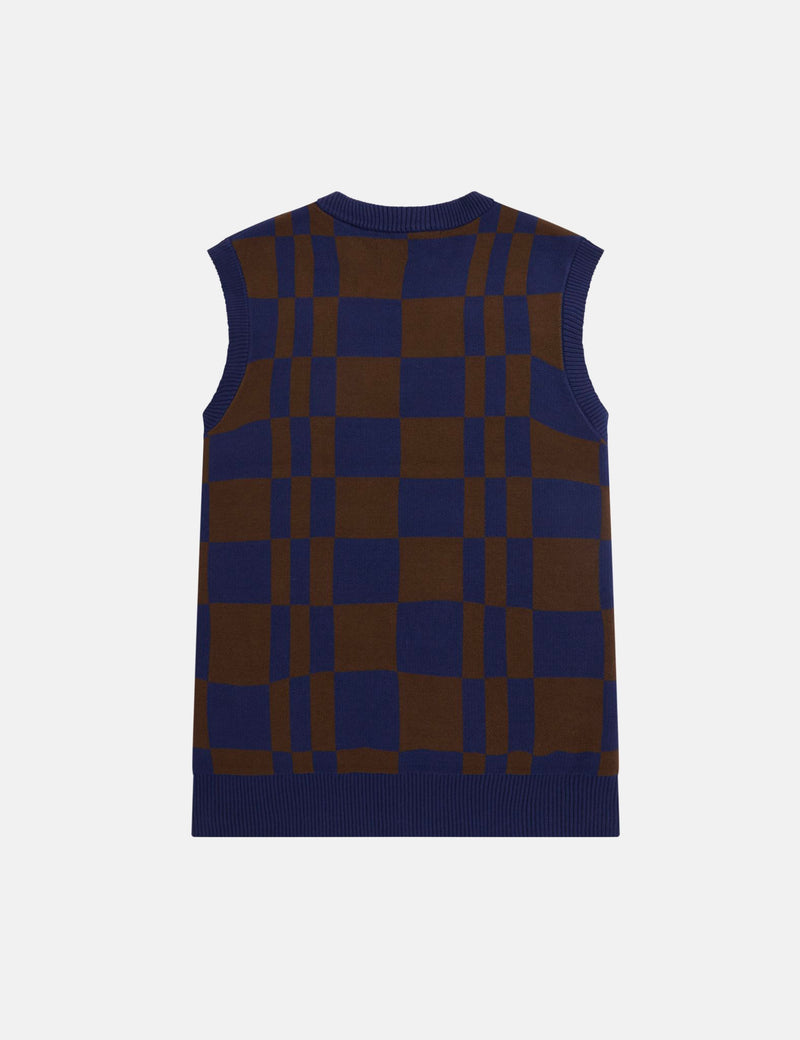 Fred Perry Chequerboard Vest - French Navy Blue