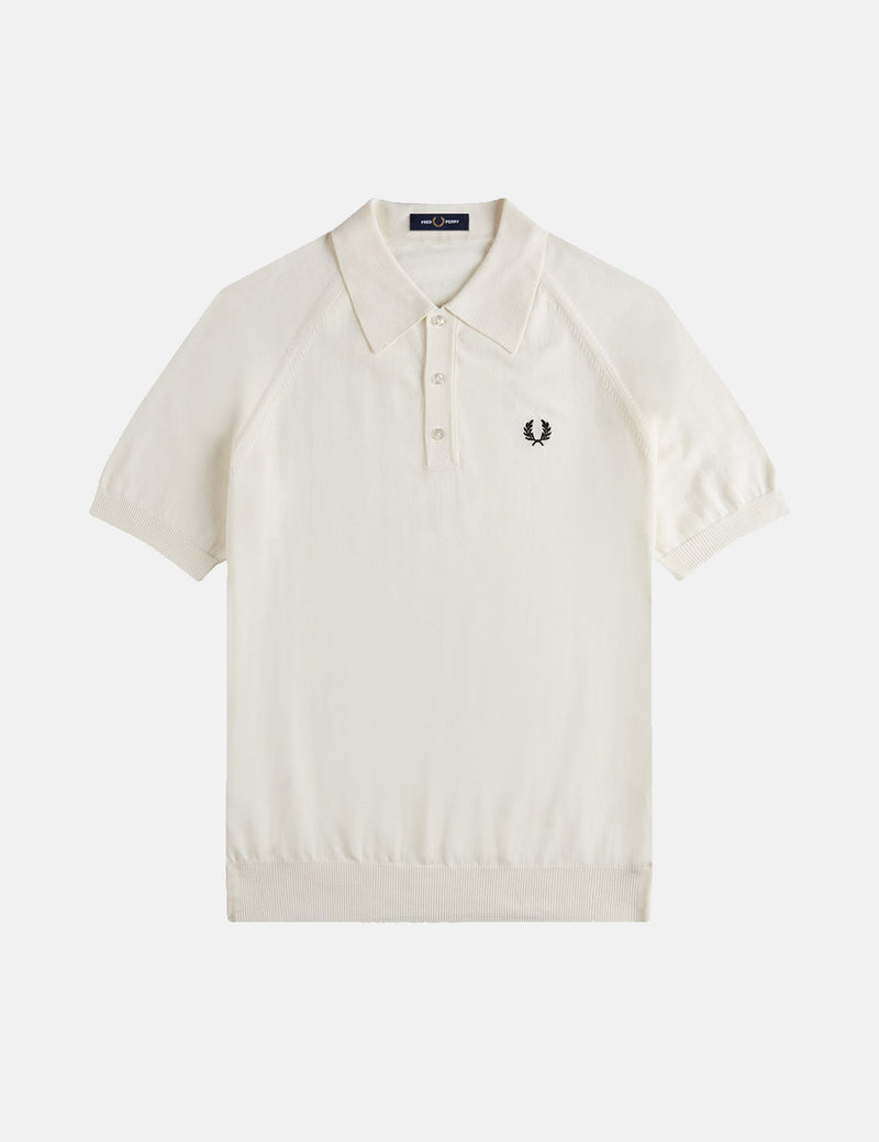 Fred Perry Chemise En Tricot À Manches Raglan - Blanc Neige