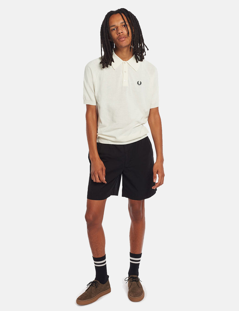 Fred Perry Chemise En Tricot À Manches Raglan - Blanc Neige