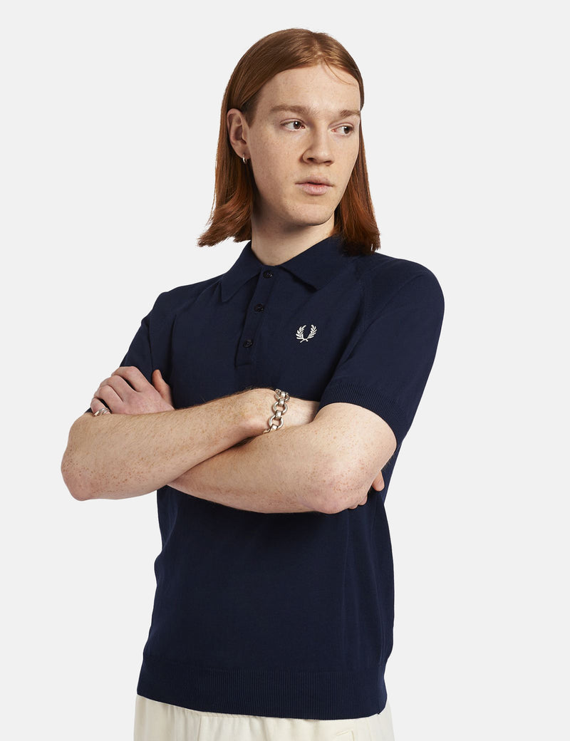 Fred Perry Chemise En Tricot À Manches Raglan - Bleu Marine