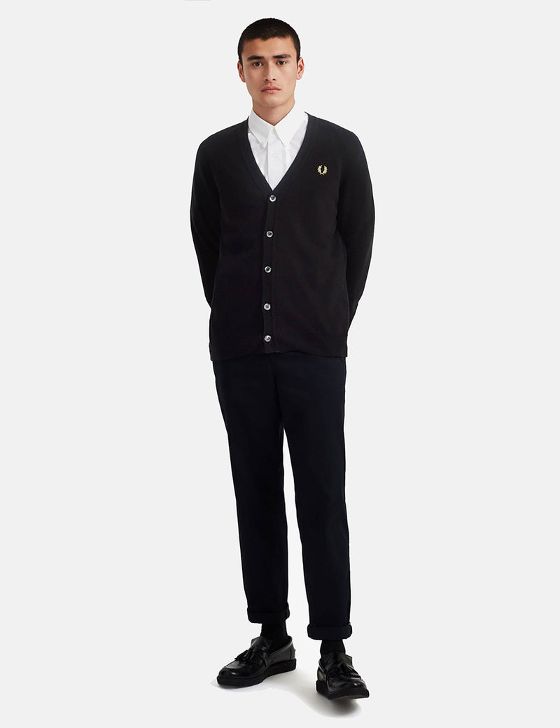 Fred Perry Reissues Lambswool Cardigan - Black