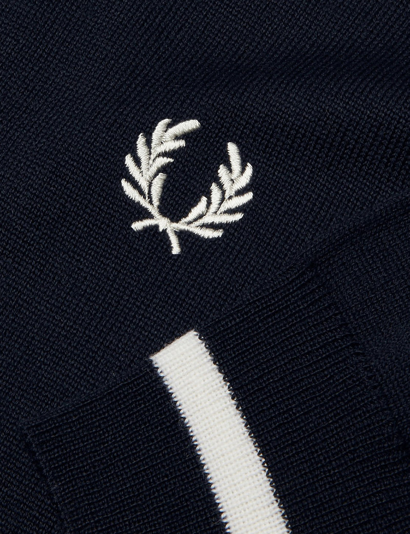 Fred Perry Turtle Neck Knit Jumper - Navy Blue