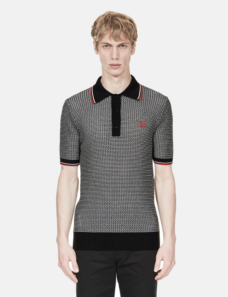Fred Perry Texture Knit Shirt - Black