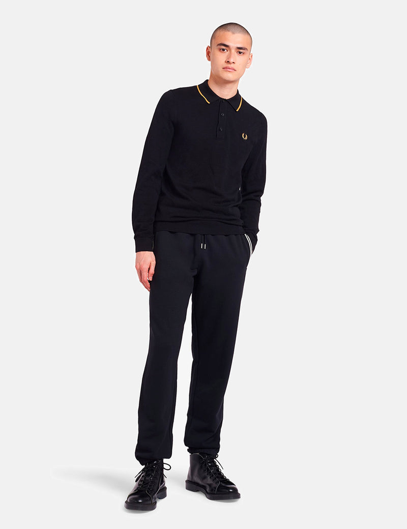 Chemise à Manche Longue Fred Perry Tipped Knitted - Black