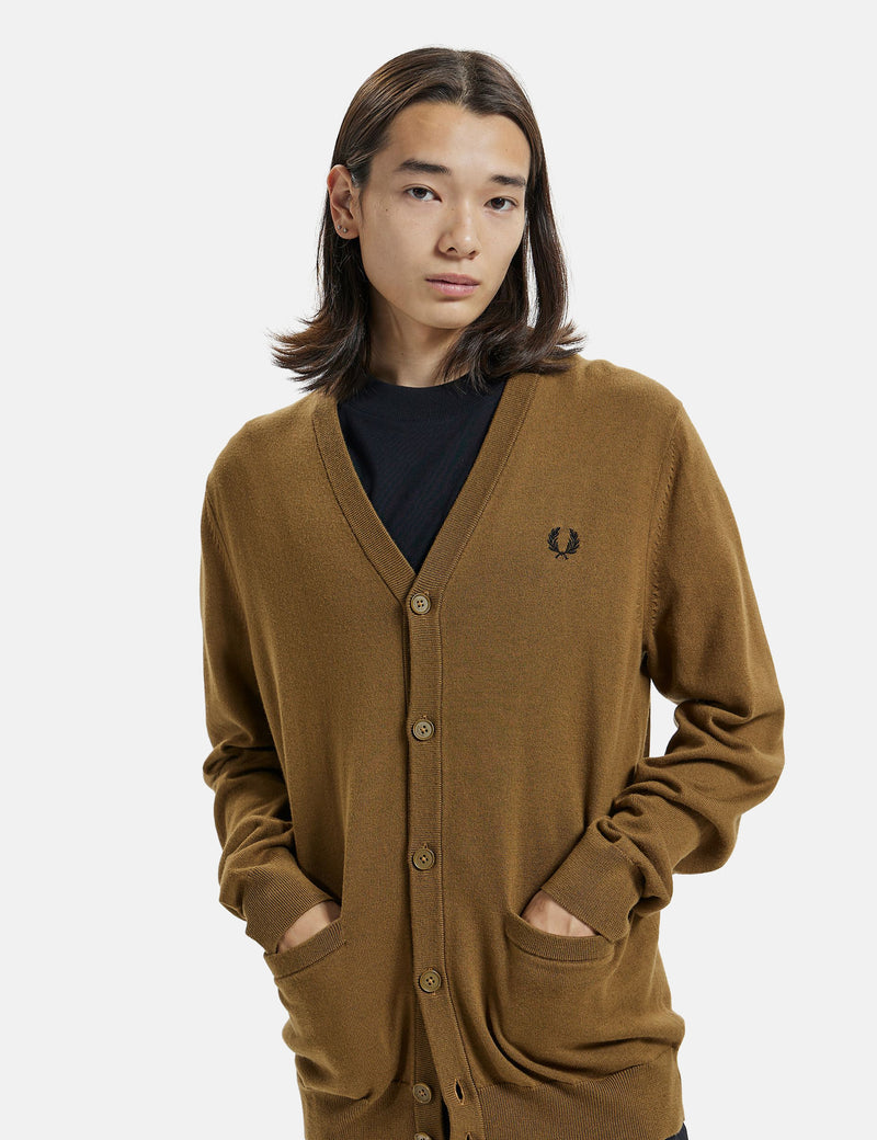 Fred Perry Classic Cardigan - Shaded Stone Brown