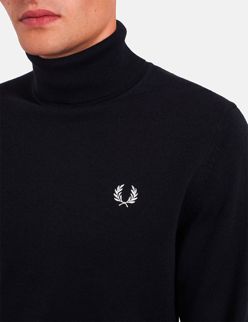 Pull col roulé Fred Perry - Noir