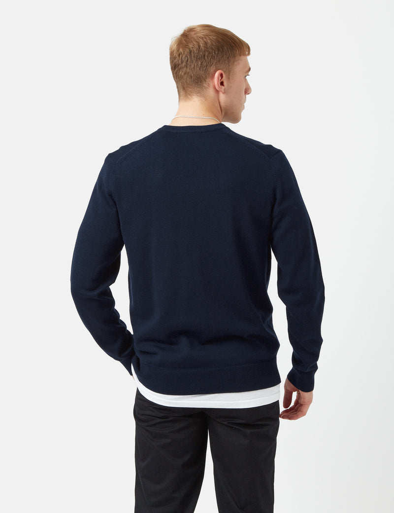Fred Perry Pull Col V Classique - Bleu Marine
