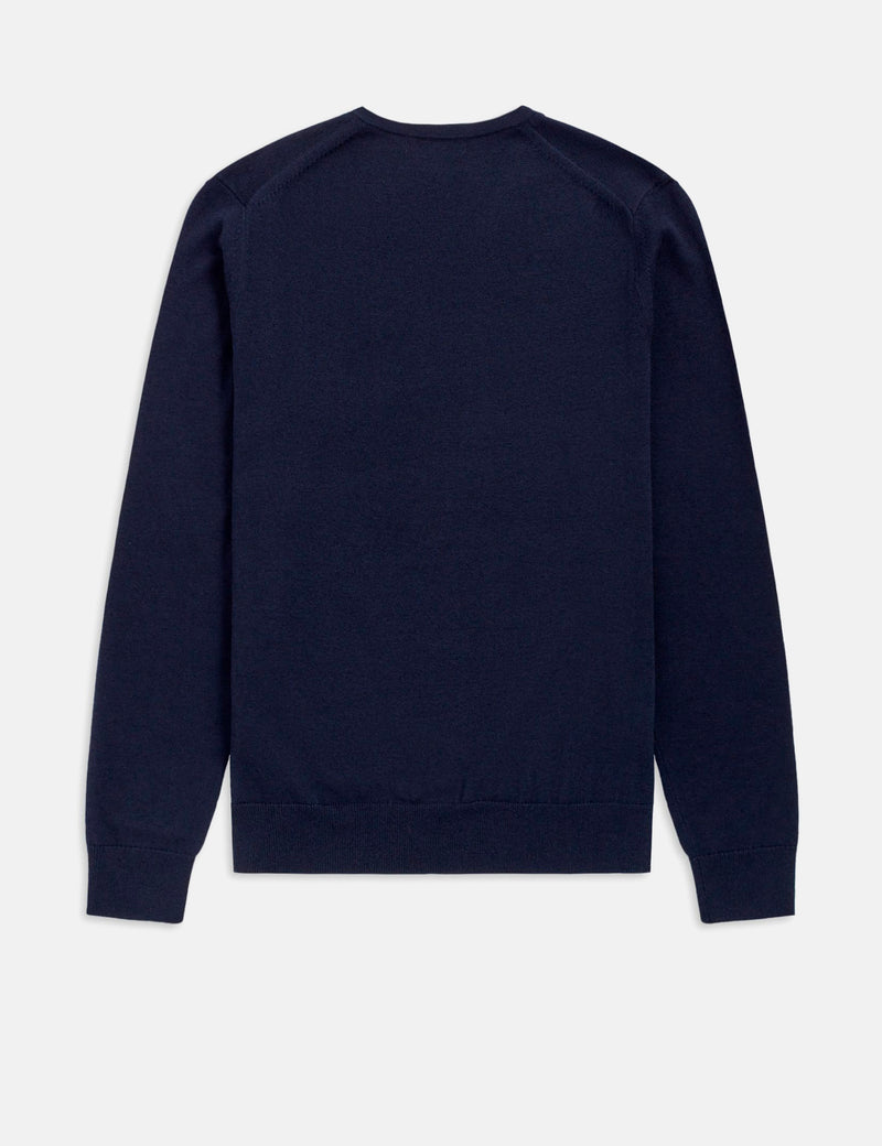 Fred Perry Pull Col V Classique - Bleu Marine