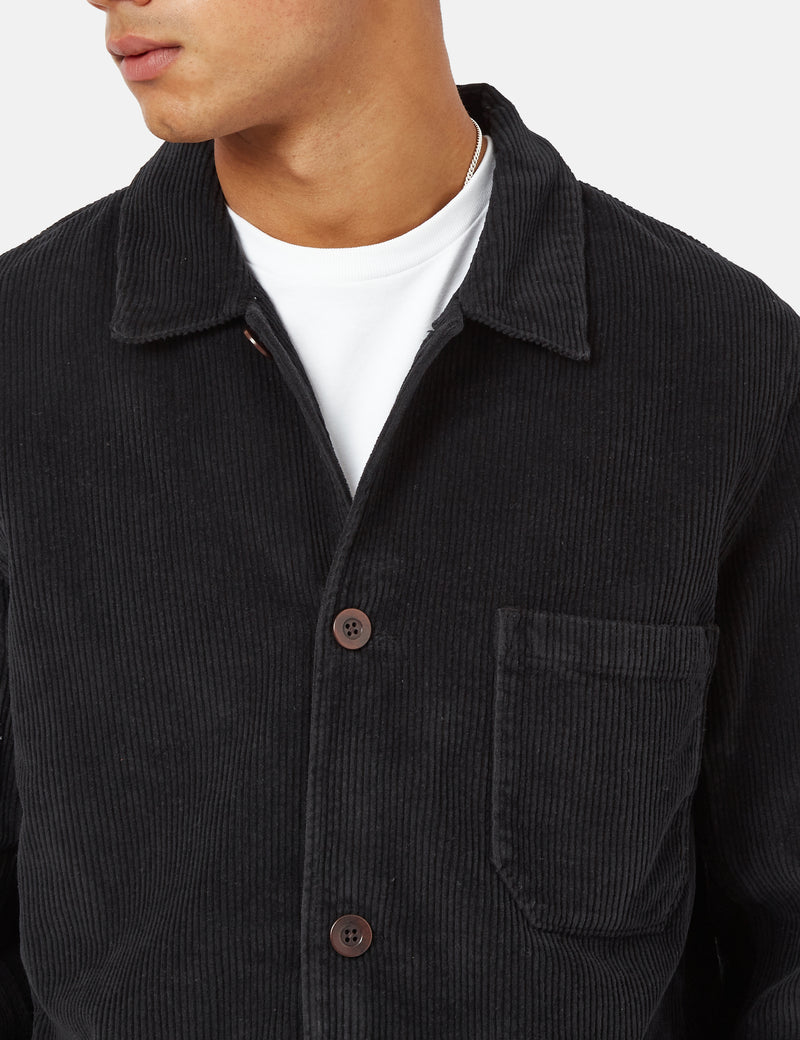 Portugiesisch Flanell Labura Arbeitskleidung Jacke (Cord) - Schwarz