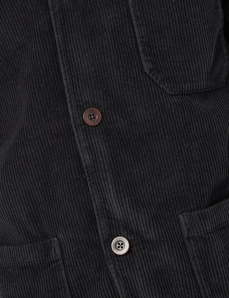 ポルトガルフランネルラブラワークウェアジャケット（コード）-ブラック
