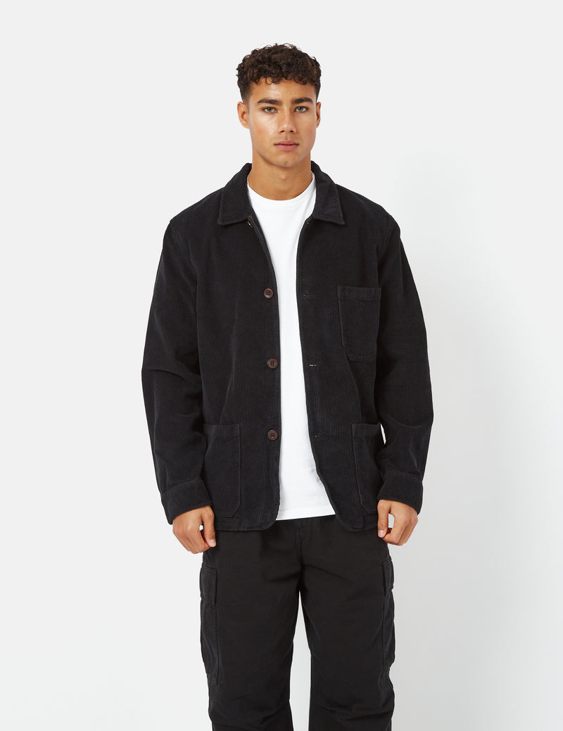 Portuguese Flannel Labura Workwear Jacket (Cord) - Black