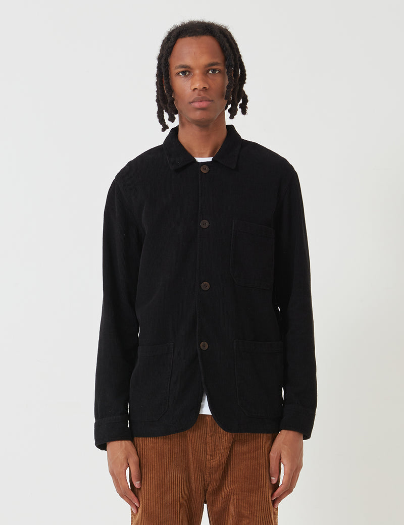 Portuguese Flannel Labura Chore Jacket Cord Black URBAN EXCESS
