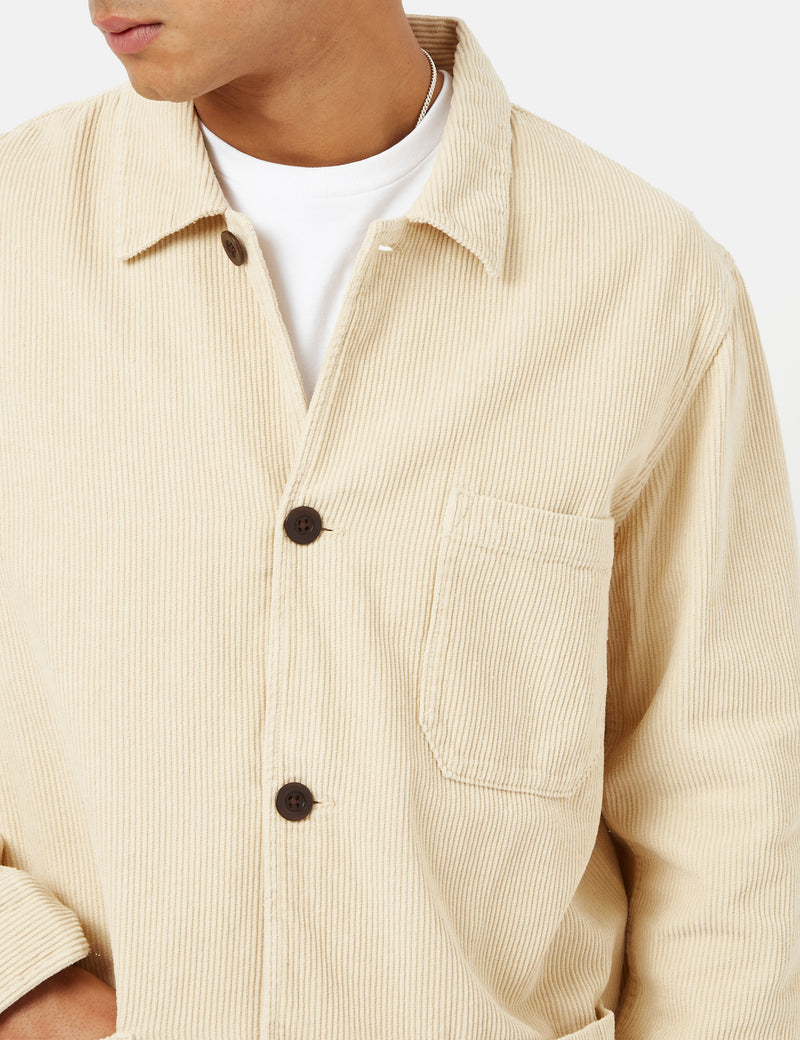 Portuguese Flannel Labura Chore Jacket (Cord) - Cream Beige