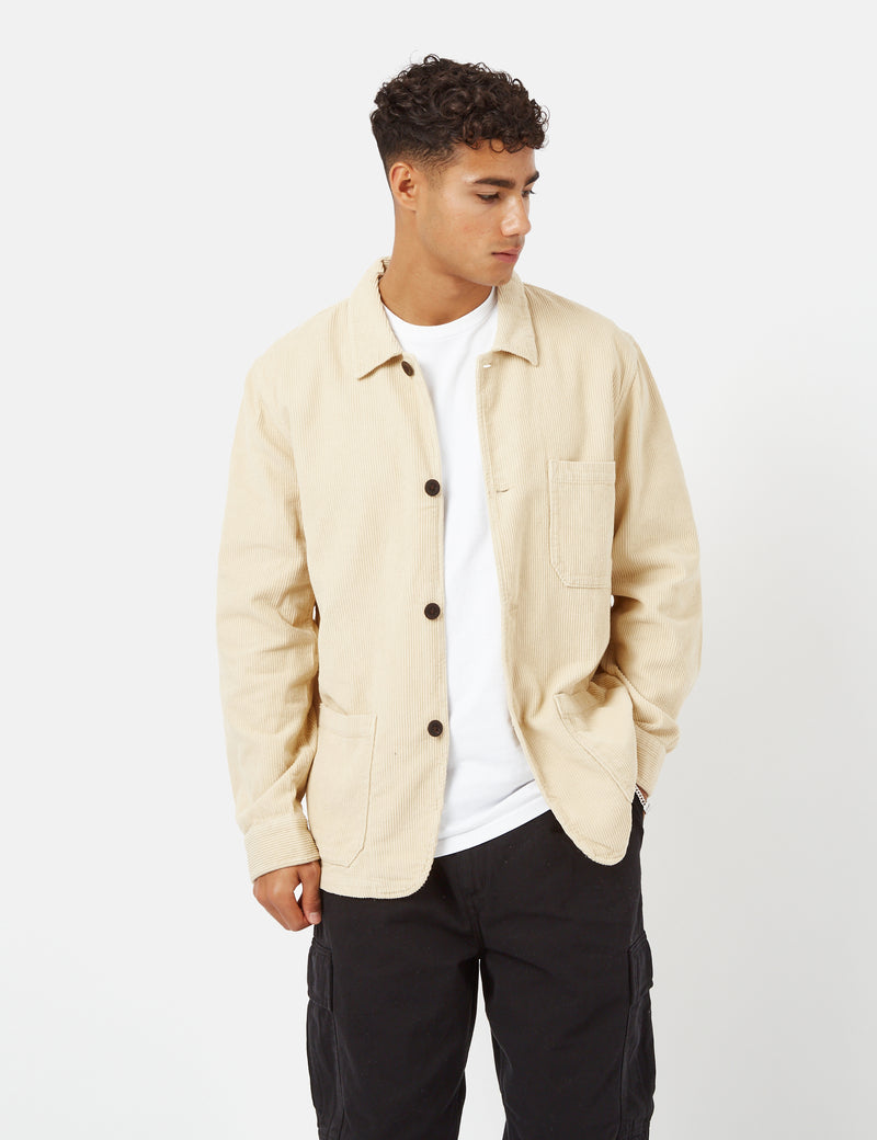 Portuguese Flannel Labura Chore Jacket (Cord) - Cream Beige